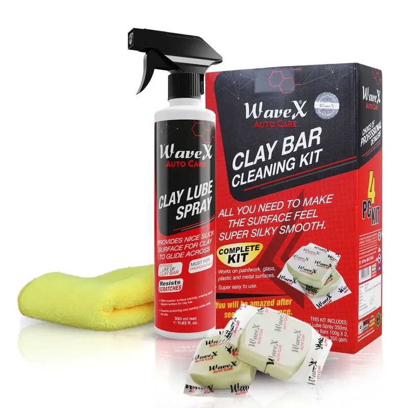 Wavex Clay Bar Cleaning Kit - Набор для очистки кузова: глина, микрофибровое полотенце, лубрикант, CLB KIT - 1