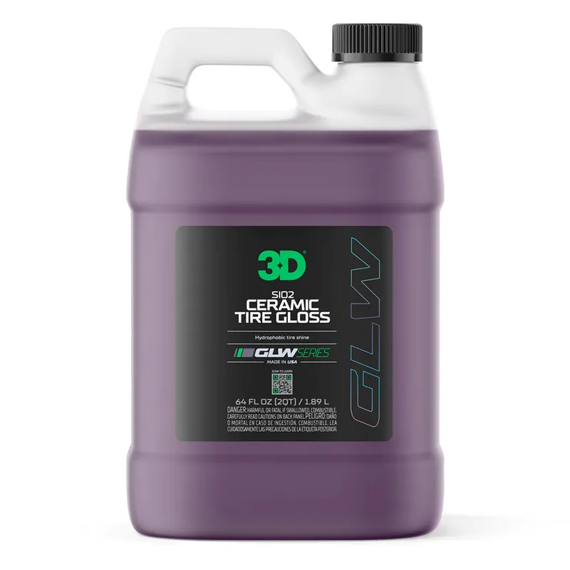 3D SIO2 Ceramic Tire Gloss GLW - Гидрофобное глянцевое чернение для шин, 1.89 л - 1