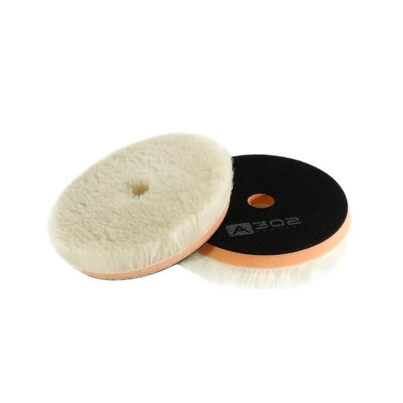 A302 Rotary & DA Wool Pad - Меховой полировальник на поролоне RO-DA, белый на оранжевом, ворс 16 мм, 135 мм - 1
