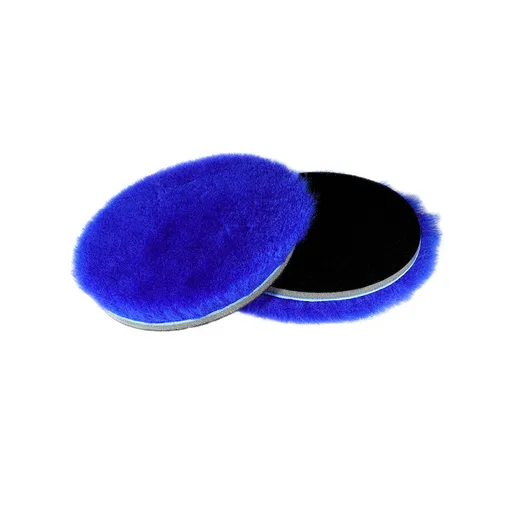 A302 Blue Aggressive Merino Lambswool - Агрессивный меховой полировальник (ворс 23 мм), синий, 130 мм - 1