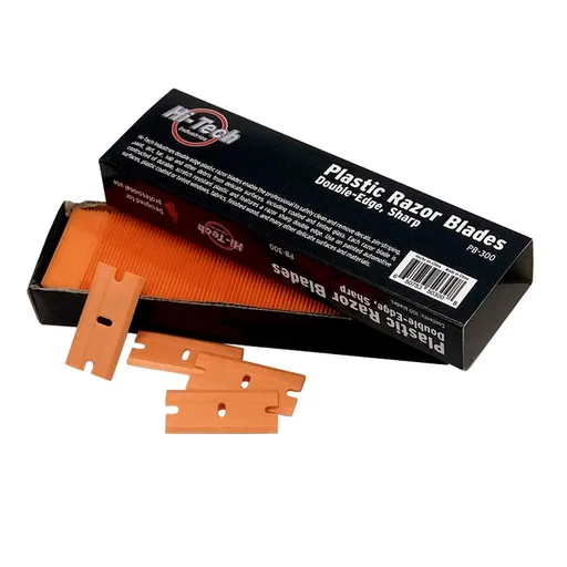 Hi-Tech HTI Plastic Razor Blades - Пластиковый скребок для удаления краски и клея с ЛКП, двусторонний, 100 шт - 1