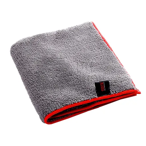 SGCB Microfiber Plush Towel - микрофибра с оверлоком для полировки 40*40см 600 г/м2 серая - 1
