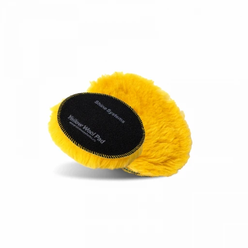Shine Systems Yellow Wool Pad - полировальный круг из желтого меха, 130 мм - 1