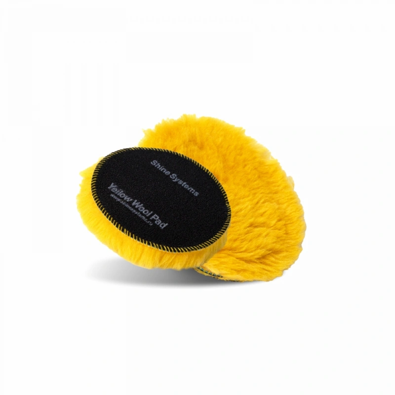 Shine Systems Yellow Wool Pad - полировальный круг из желтого меха, 130 мм - 1