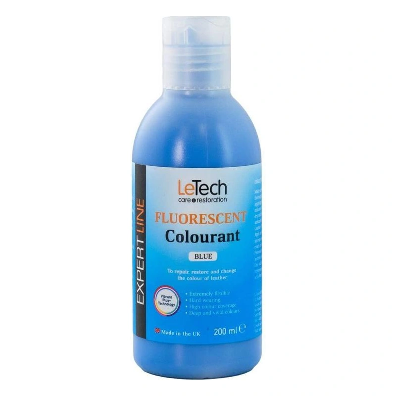 LeTech Leather Fluor Colourant Blue - краска для кожи флуоресцентная, синий, 200 мл - 1