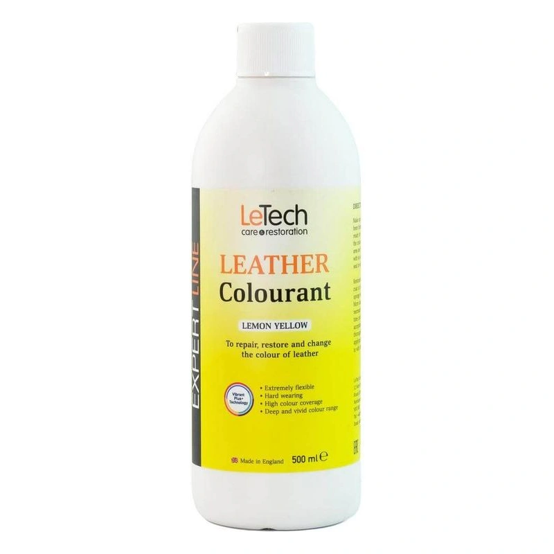 LeTech Leather Colourant Lemon Yellow - краска для кожи, лемонно-желтый, 500 мл - 1