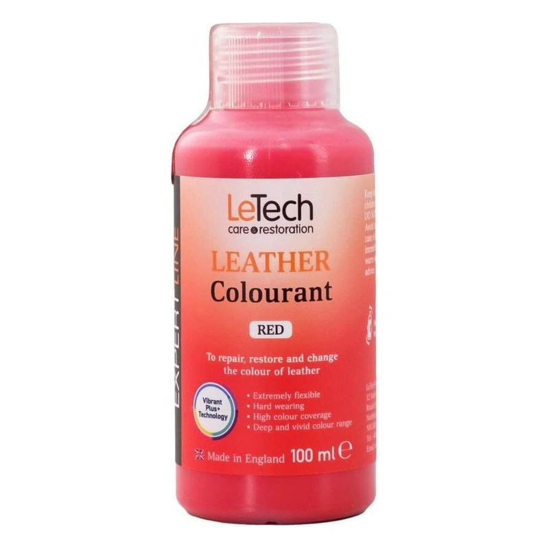 LeTech Leather Colourant Red - краска для кожи, красный, 100 мл - 1